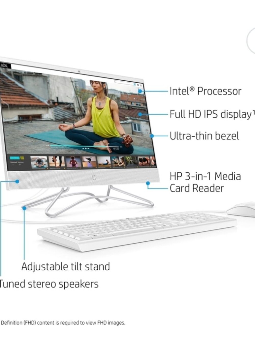 HP 22 All-in-One Desktop Computer - Picture 7 of 9